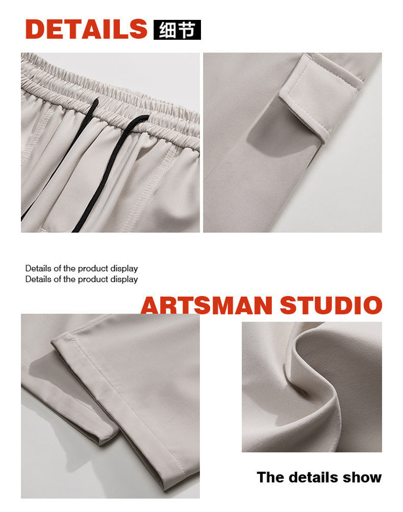 Loose Straight Track Pants Men